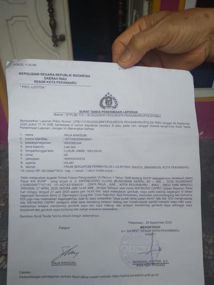 Premanisme Mengganggu Pedagang Bundaran Keris, Kuasa Hukum Desak Polisi Tahan Pelaku di Pekanbaru